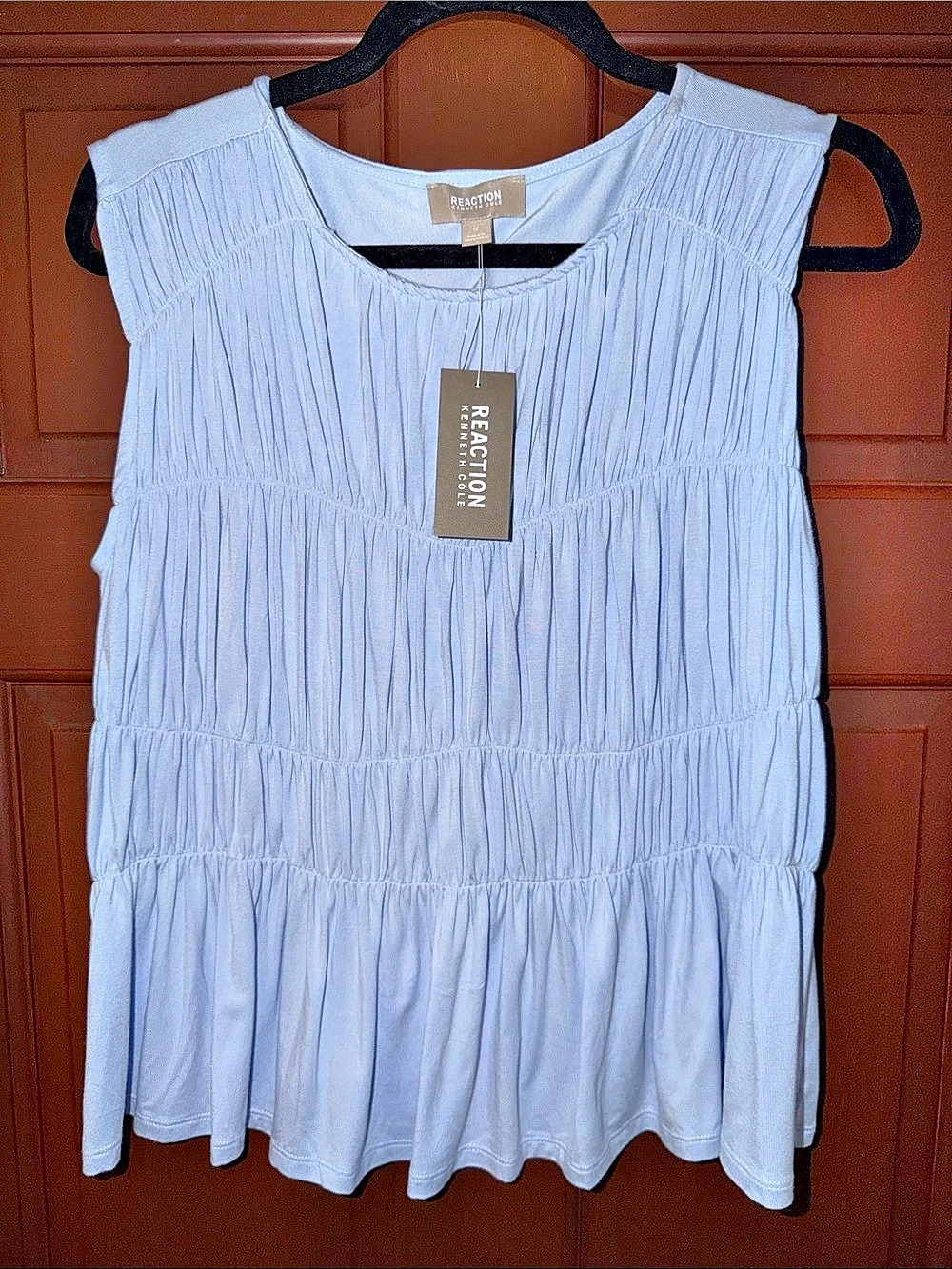 Reaction Kenneth Cole Blue Tiered Dress Size Medium NWT